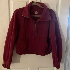 Lululemon maroon half zip scuba